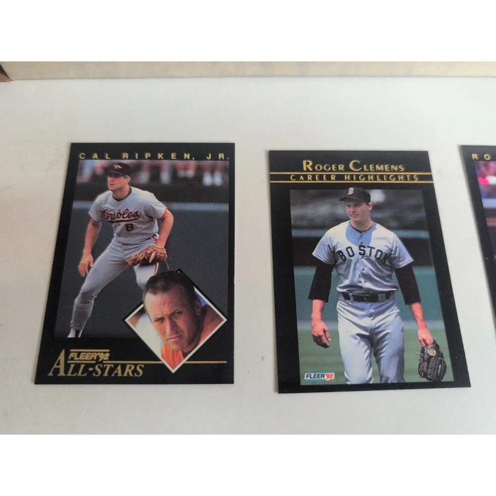 Mixed Lot 1992 Fleer Baseball Cards Gradable Superstars Roger Clemens Cal Ripken